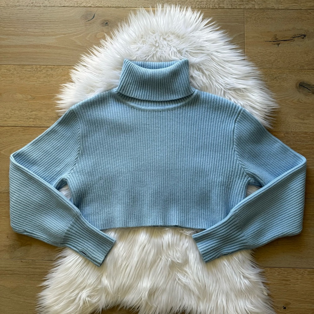 Light Blue Yellow The Label Turtleneck